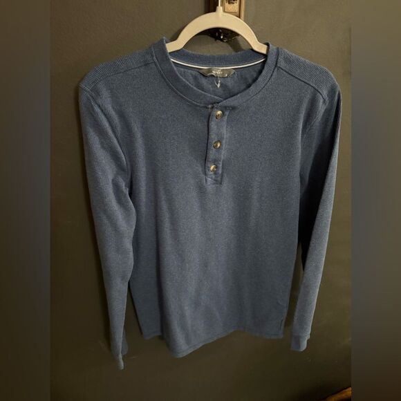 Member's Mark Thermal Henley Men's Size Small Blue NEW - Picture 2 of 8